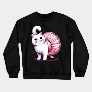 Cute Cat in Tutu Ballet Dancing Funny Ballet Crewneck Sweatshirt